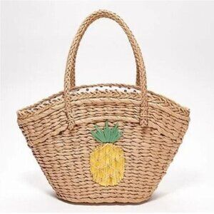 Jason Wu Pineapple Straw Beach Mini Tote Bag